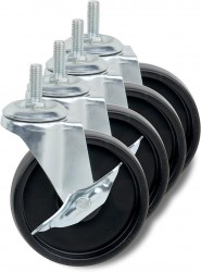 4 Count 4” Honey-Can-Do Caster Roller Wheels 