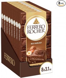  8-Pack 3.1oz Ferrero Rocher Premium Chocolate Bars $14 at Amazon