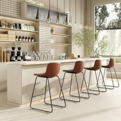 Modern Industrial Counter Height Bar Stools Set of 4 $100 at Amazon