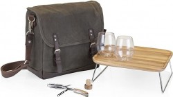 Legacy by Picnic Time Adventure Wine Tote Bag w/ 2 Glasses & Mini Table 