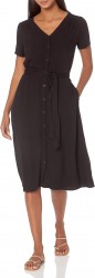 Amazon Essentials Women's Short-Sleeve Midi Button Front Tie Dress $9.80 at Amazon