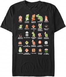 Nintendo Pixel Cast Men's T-Shirt $9.99 at Amazon