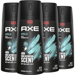 4-Pack 4oz AXE Apollo Body Spray Deodorant  $12 at Amazon