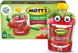 12-Count Mott's No Sugar Added Strawberry Applesauce (3.2 oz pouches) $8.72 at Amazon