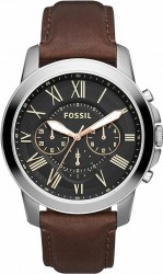 Fossil Grant Collection Men's Chronograph Watch w/Leather Band 