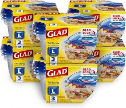  18-Count GladWare Deep Dish Food Storage Containers W/ Glad Lock Tight Seal  $14 at Amazon