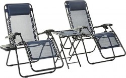 Amazon Basics Zero Gravity Lounge Chairs w/ Side Table 