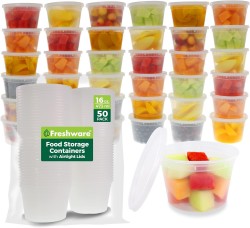 50-Count 16oz Freshware Polypropylene Round Food Storage Containers $14 at Amazon