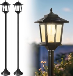 2-Pack PASAMIC 63" Solar Lamp Post 